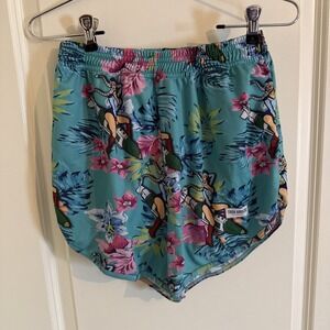 Thigh Huggers Men's Unisex Blue Bombshell Pin Up Shorts Gym Size Medium Large